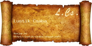 Lustik Csaba névjegykártya