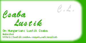 csaba lustik business card